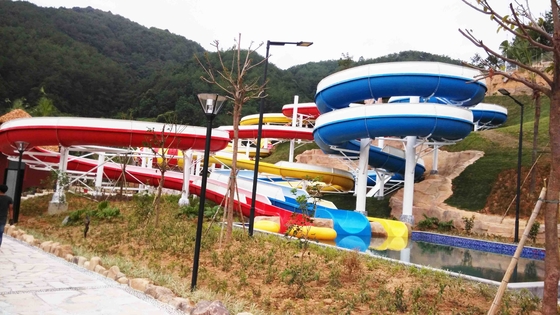 คุณภาพ  Funny FPR Water Slide Games Double Open And Close Cool Water Slides for Water Park โรงงาน