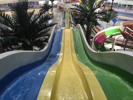 สไลด์น้ำความเร็วสูงจากวัสดุไฟเบอร์กลาสสำหรับสวนน้ำกลางแจ้งของ Holiday Resort Giant Outdoor Water park