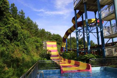 304 สไลด์จากไฟเบอร์กลาสสแตนเลสความจุสูง 13 เมตรแพลตฟอร์ม / Aqua Park