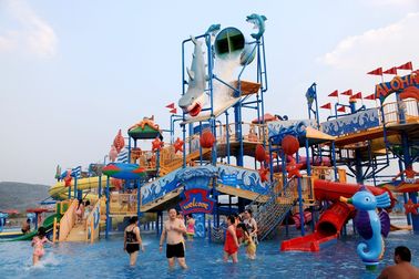 ลอยน้ำ Aqua สนามเด็กเล่นวอเตอร์เฮ้าส์ขนาดใหญ่ธีมโรงแรมสวนน้ำกลางแจ้ง