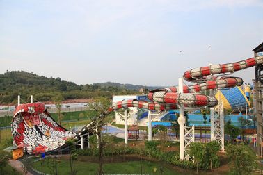 สไลด์สวนสนุกไฟเบอร์กลาสสำหรับผู้ใหญ่น้ำด้วยสังกะสีคาร์บอนมุ้งลวดเหล็กดัด