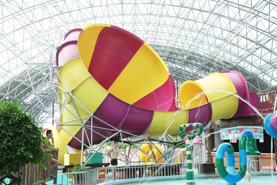 สไลด์ไฟเบอร์กลาสพาณิชย์ครอบครัวน้ำสำหรับบ้าน 16m สูง