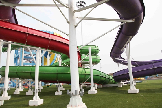 อุปกรณ์สแตนเลส FRP Spiral Water Slides สำหรับสวนน้ำกลางแจ้งยักษ์