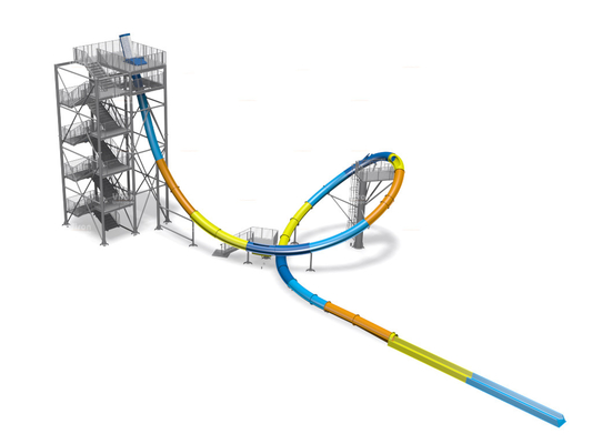 ภาพนิ่ง Aqua LoopBody ภาพนิ่ง Aqua Park ไฟเบอร์กลาส, ความสูงของแพลตฟอร์ม 16 เมตร
