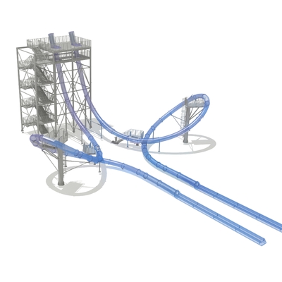 ภาพนิ่ง Aqua LoopBody ภาพนิ่ง Aqua Park ไฟเบอร์กลาส, ความสูงของแพลตฟอร์ม 16 เมตร