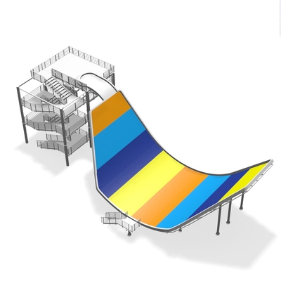 Swing Wave Slide ภาพนิ่งน้ำไฟเบอร์กลาสสวนสนุกอุปกรณ์ความสูง 11 เมตรสำหรับ Aqua Park