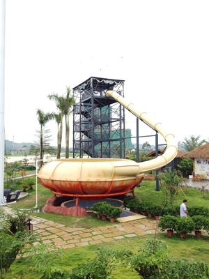 Space Bowl Water Slide อุปกรณ์ไฟเบอร์กลาสน้ำสำหรับผู้ใหญ่ Aqua Park