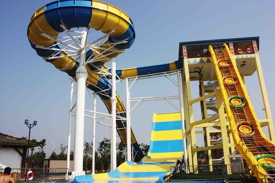 สไลด์น้ำไฟเบอร์กลาสบูมเมอแรง Outdside สำหรับ 6 ท่าน, วอเตอร์พาร์คทาวเวอร์ความสูง 18.75 ม