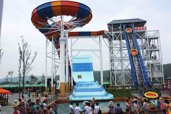 สไลด์น้ำไฟเบอร์กลาสบูมเมอแรง Outdside สำหรับ 6 ท่าน, วอเตอร์พาร์คทาวเวอร์ความสูง 18.75 ม