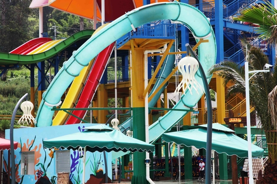 ExcitingSlide Aqua Park ไฟเบอร์กลาสสไลด์น้ำแพลตฟอร์มสูง 16m
