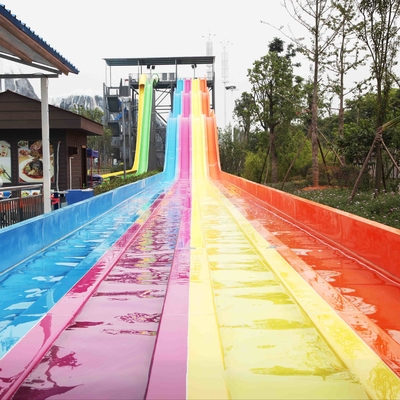 OEM 3 Lanes Commercial ไฟเบอร์กลาส Rainbow Water Slides สำหรับ Aqua Park Equipment