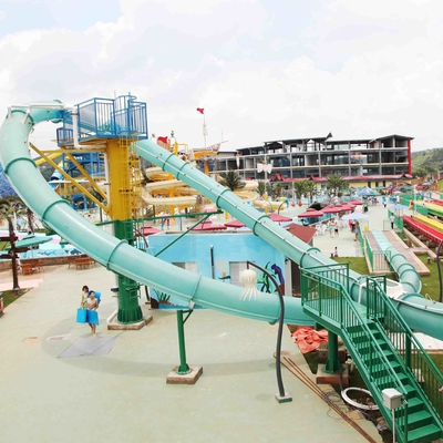 สไลด์น้ำจากไฟเบอร์กลาสแบบ Aqua Park ที่น่าตื่นเต้นและมีความสูง 16 เมตรสำหรับผู้ใหญ่