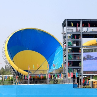 ไฟเบอร์กลาส Super Tornado Water Slide ความสูงของแพลตฟอร์ม 14.6 เมตรการบำรุงรักษาง่ายเพื่อความสนุกในครอบครัว