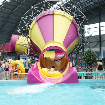 สไลด์ร่มไฟเบอร์กลาส Aqua Park อุปกรณ์ 2 ท่านน้ำน้ำโลก