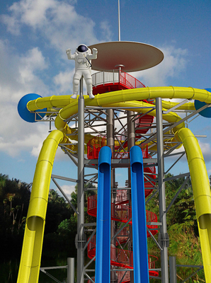 สไลด์น้ำจากไฟเบอร์กลาสกลางแจ้ง / สวนสาธารณะเปิดสไลด์เกลียวน้ำสไลด์น้ำรูปแบบใหม่