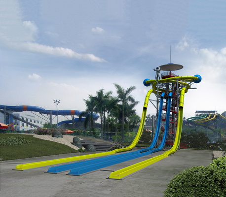 สไลด์น้ำจากไฟเบอร์กลาสกลางแจ้ง / สวนสาธารณะเปิดสไลด์เกลียวน้ำสไลด์น้ำรูปแบบใหม่