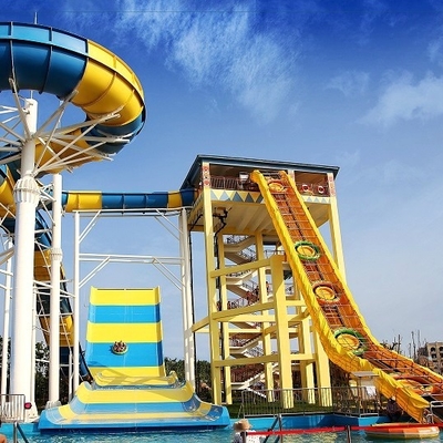 สไลด์น้ำไฟเบอร์กลาสบูมเมอแรง Outdside สำหรับ 6 ท่าน, วอเตอร์พาร์คทาวเวอร์ความสูง 18.75 ม