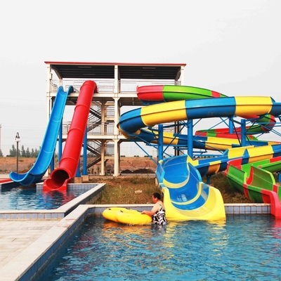 สแตนเลสสตีล FRP Spiral Water Slides / ไฟเบอร์กลาส Water Slide