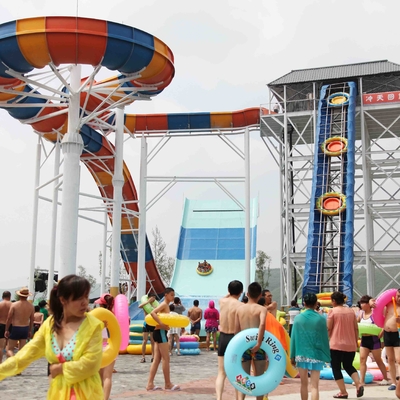 เหล็กสแตนเลสเหล็กชุบสังกะสีสไลด์สำหรับ Waterpark โครงการสไลด์น้ำสระว่ายน้ำ