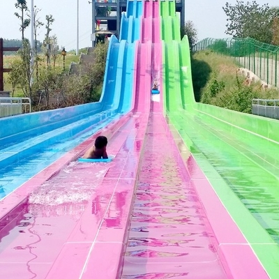 OEM 3 Lanes Commercial ไฟเบอร์กลาส Rainbow Water Slides สำหรับ Aqua Park Equipment