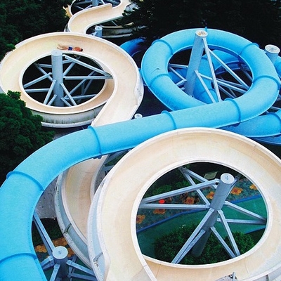 สไลด์ Waterpark Spiral, สไลด์ Water Park ของ FRP / สไลด์ที่กำหนดเองสำหรับสวนน้ำยักษ์