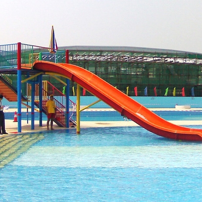 ไฟเบอร์กลาสเด็กสไลด์น้ำสำหรับสวนน้ำสีน้ำเงิน / เหลือง / เหมาะสำหรับเด็ก Water Park