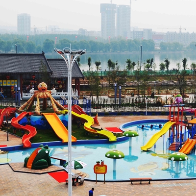 ไฟเบอร์กลาสเด็กสไลด์น้ำสำหรับสวนน้ำสีน้ำเงิน / เหลือง / เหมาะสำหรับเด็ก Water Park