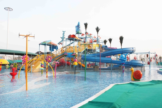 ฤดูร้อนกลางแจ้ง Aqua Park เกมส์สถานที่ท่องเที่ยวสวนน้ำไฟเบอร์กลาสสำหรับเด็ก