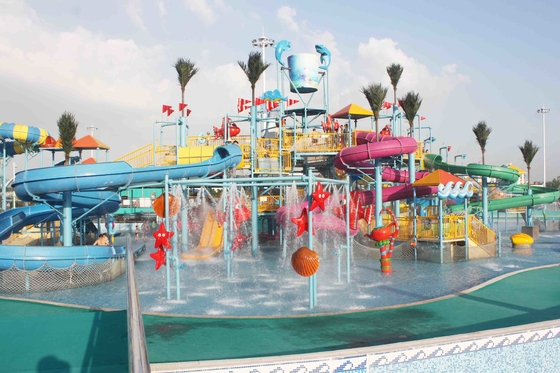 ฤดูร้อนกลางแจ้ง Aqua Park เกมส์สถานที่ท่องเที่ยวสวนน้ำไฟเบอร์กลาสสำหรับเด็ก