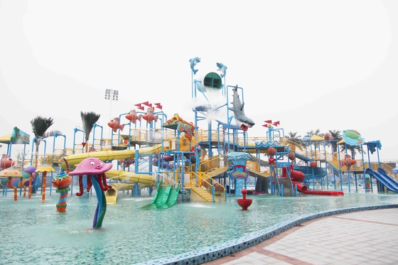 ฤดูร้อนกลางแจ้ง Aqua Park เกมส์สถานที่ท่องเที่ยวสวนน้ำไฟเบอร์กลาสสำหรับเด็ก