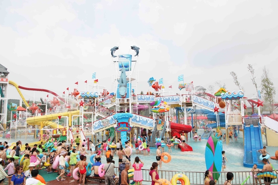 ฤดูร้อนกลางแจ้งไฟเบอร์กลาส Aqua House / สวนน้ำสถานที่ท่องเที่ยวสำหรับ Theme Park