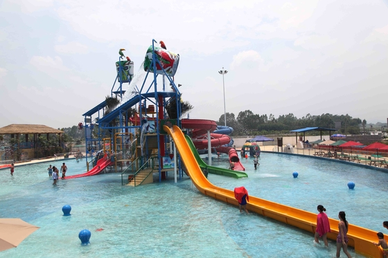 อินเตอร์แอคที Aqua Park เกมส์วอเตอร์เฮ้าส์เพื่อความสนุก Theme Park / ไฟเบอร์กลาสสไลด์