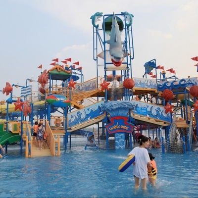พาณิชย์ไฟเบอร์กลาสภาพนิ่งน้ำ Aqua สนามเด็กเล่นอินเตอร์วอเตอร์เฮ้าส์