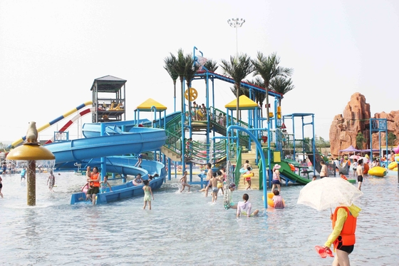 สไลด์ฤดูร้อนกลางแจ้ง Aqua สนามเด็กเล่นสวนเกมส์ไฟเบอร์กลาสน้ำประปาสำหรับสวนสนุก