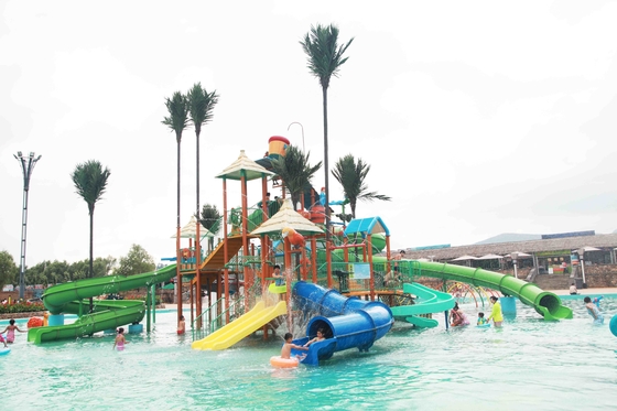 ที่กำหนดเองเด็กสวนน้ำไฟเบอร์กลาสภาพนิ่งน้ำบันเทิงกว่า 400 ผู้เข้าพัก