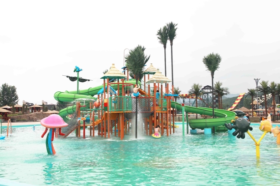 ที่กำหนดเองเด็กสวนน้ำไฟเบอร์กลาสภาพนิ่งน้ำบันเทิงกว่า 400 ผู้เข้าพัก