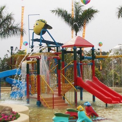 สนามเด็กเล่นของโรงแรมสำหรับเด็ก Waterparks ในร่มกับไฟเบอร์กลาสมินิสไลด์