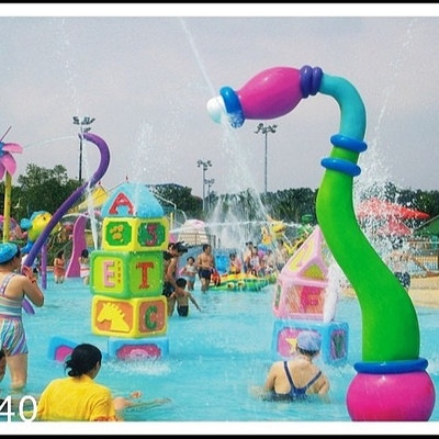 อุปกรณ์ Aqua Park แบบปรับได้ Aqua Play, ไฟเบอร์กลาส, พีวีซีดอกทานตะวันสเปรย์ไอคอนสำหรับ Water Park