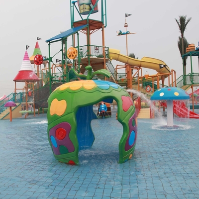 อุปกรณ์สวนสเปรย์ OEM, ไฟเบอร์กลาสอ้อยสเปรย์ Aqua Play Spraygrounds น้ำสำหรับเด็ก Water Park