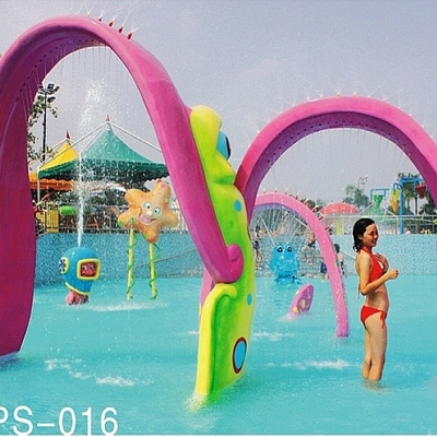 ไฟเบอร์กลาสน้ำสนามเด็กเล่น Equipmentv สเปรย์เชลล์ Aqua เล่นไฟเบอร์กลาส Sprayground