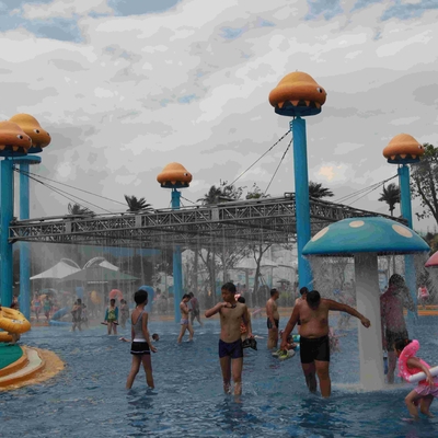 โครงสร้างแมงกะพรุน Outdoor โลก Aqua เล่นสวนน้ำอุปกรณ์สำหรับการปฏิสัมพันธ์กับครอบครัว