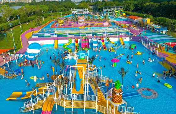 สวนน้ํา ศึกษาความเป็นไปได้ สวนน้ําสําหรับเด็ก อุปกรณ์เล่นน้ําสําหรับกระจายน้ํา