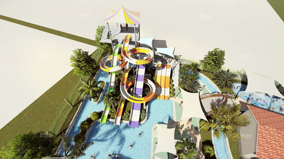 โรงแรมที่ปรับปรุงแบบปลอดภัย รีสอร์ท Aqua Water Park การออกแบบแนวคิดสําหรับสวนสนุก