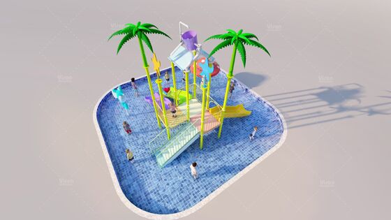 สนามเด็กเล่นน้ําแบบทะเล ขนาด 6.3m x 6.3m x 4.5m และอายุการใช้งานมากกว่า 10 ปี สําหรับสวนสนุกน้ํา