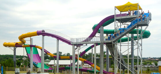 สไลเดอร์น้ำไฟเบอร์กลาสมังกรเหินฟ้า พร้อมแท่นสูง 13 เมตร ความจุ 360 คน/ชั่วโมง และโครงสร้างเหล็กกัลวาไนซ์แบบจุ่มร้อน