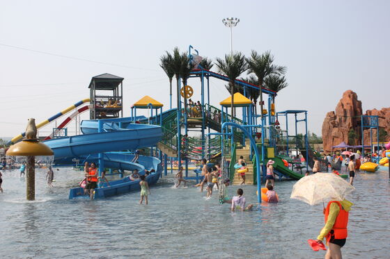 Medium Water Play Structure with Hand-laid Fiberglass Flume and Hot-dip Galvanized Steel Structure | Turnkey Support Water Park Equipment