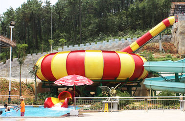 ชุดว่ายน้ำสไลด์ไฟเบอร์กลาสขนาด 19 เมตรความสูง Waterpark Super Bowl สำหรับสวนน้ำ